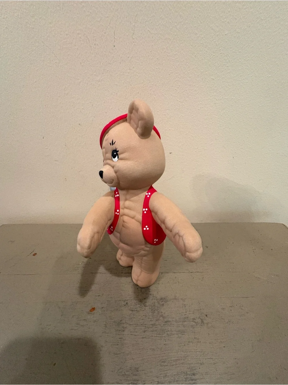 VTG Kimple Hand Painted Ceramic Holiday Quilted Teddy Bear